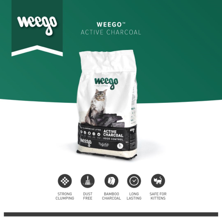 WEEGO CAT LITTER ACTIVE CHARCOAL 5L